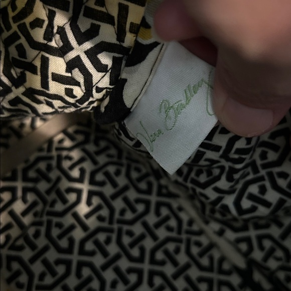 Vera Bradley Black & Yellow Floral Quilted Bag resort teacher vacation tote - Picture 5 of 5